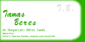 tamas beres business card